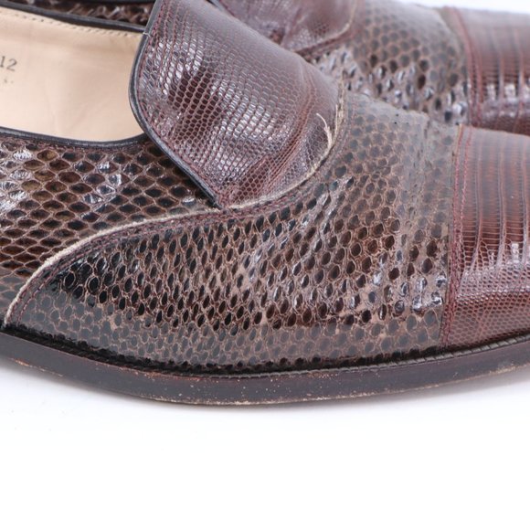 Vintage Genuine Lizard Dress Shoes Loafers Brown main image 4